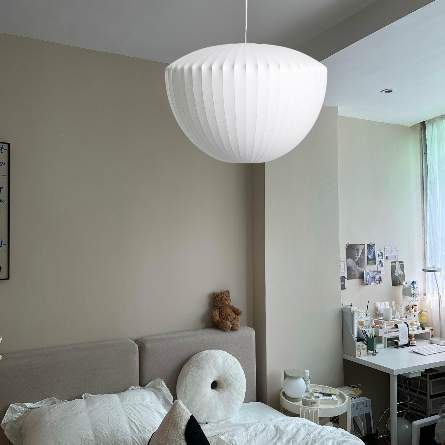 Luna Glow Pendant Light with Wooden Touch for Contemporary Spaces