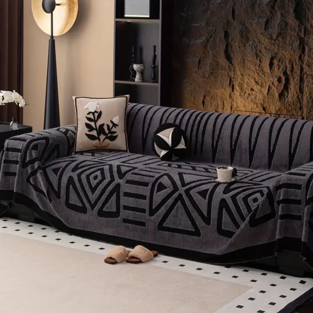 VelvetShield Soft Microfiber Sofa Protector with Non-Slip Base