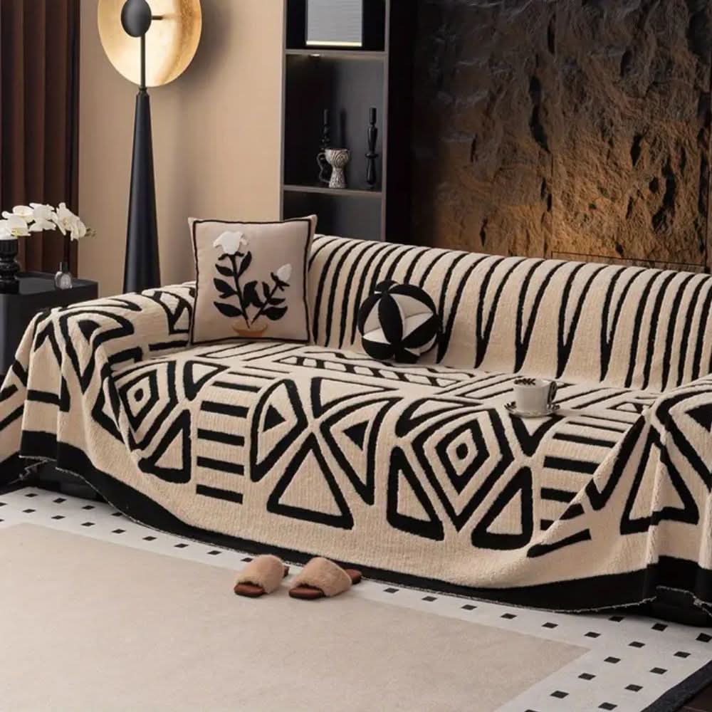 VelvetShield Soft Microfiber Sofa Protector with Non-Slip Base