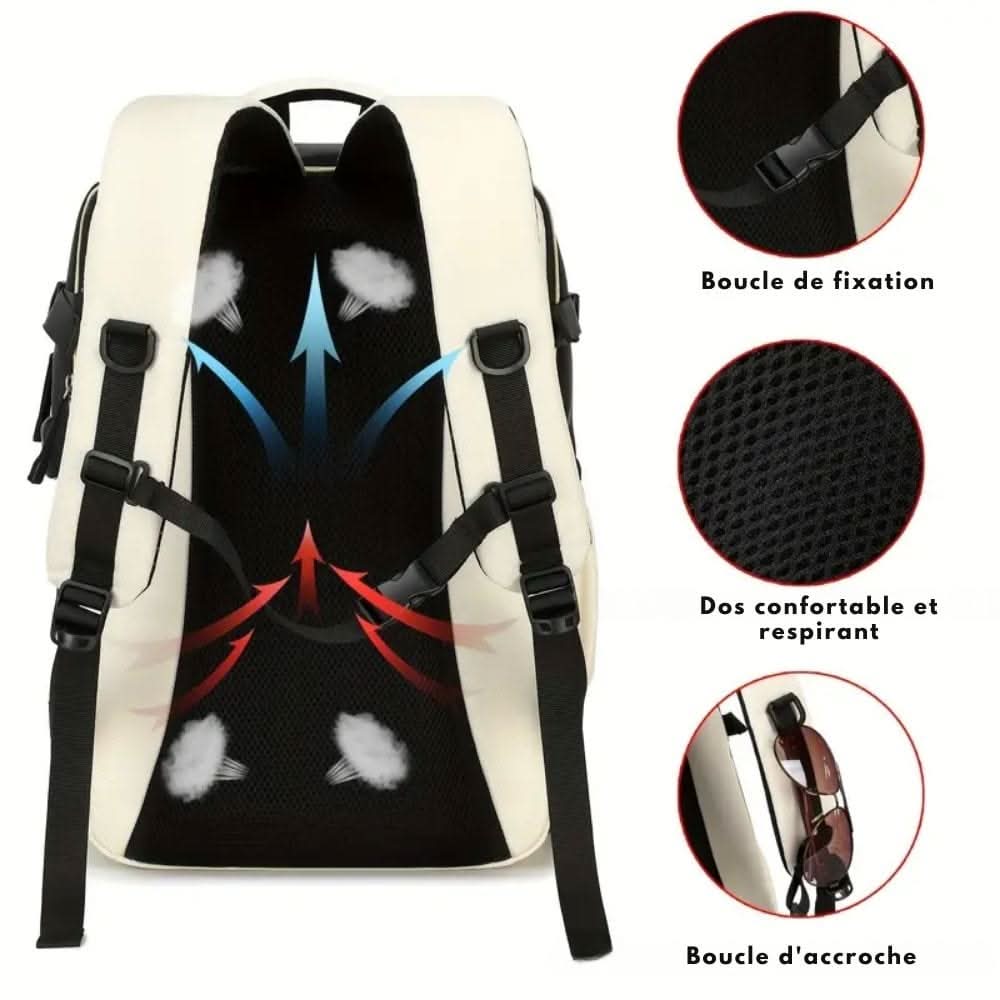 TravelPro Elite Multi-Functional Backpack with Laptop & Shoe Storage