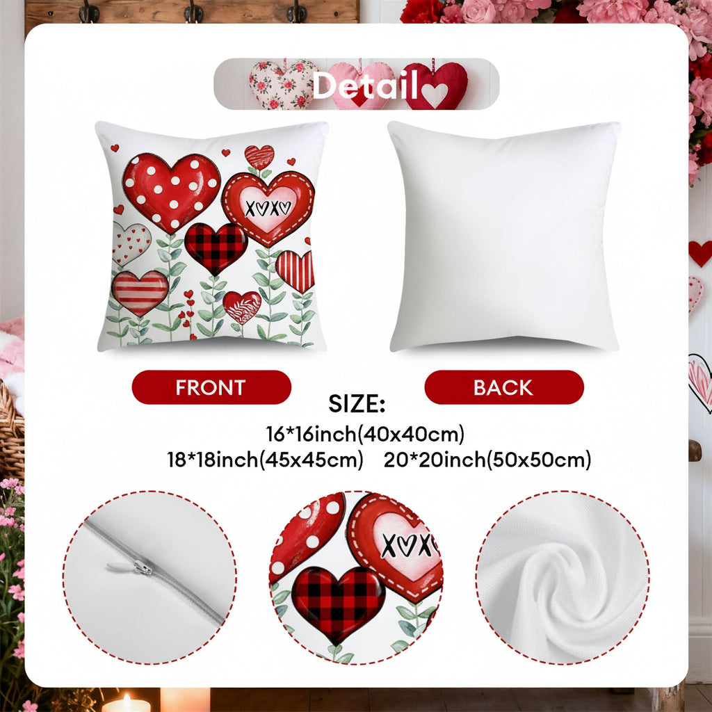 Charming Heart Design Pillow Covers for Romantic Decor
