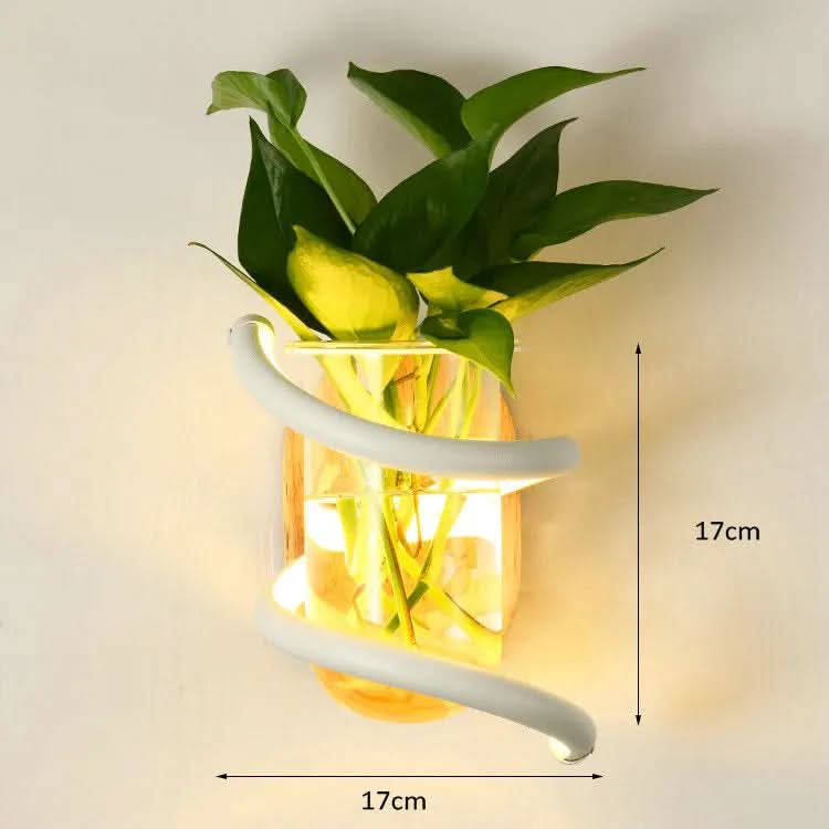 NatureLuxe Wooden LED Wall Lamp with Integrated Vase
