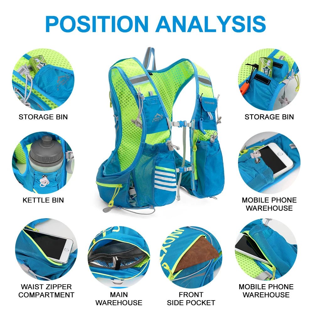 HydraFlow 8L Lightweight Hydration Pack with 1.5L Bladder for Active Adventures