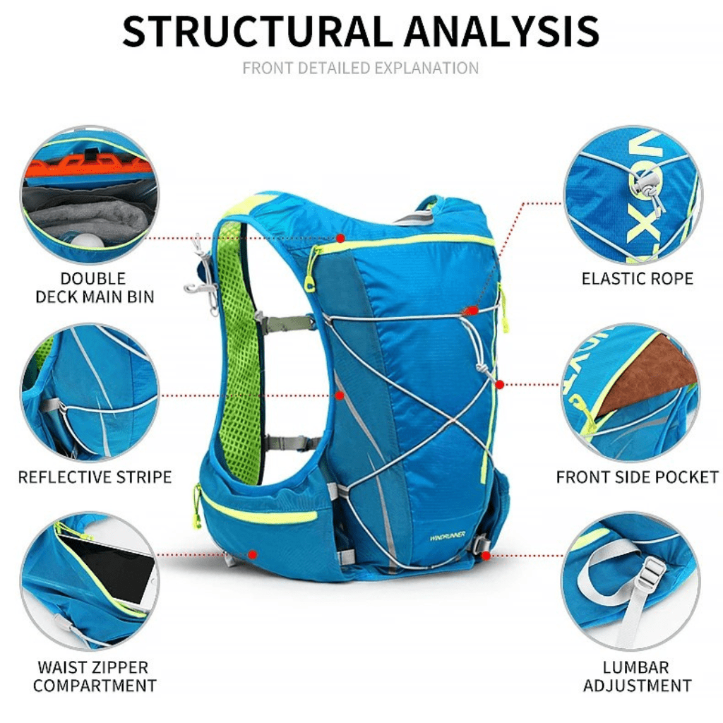 HydraFlow 8L Lightweight Hydration Pack with 1.5L Bladder for Active Adventures