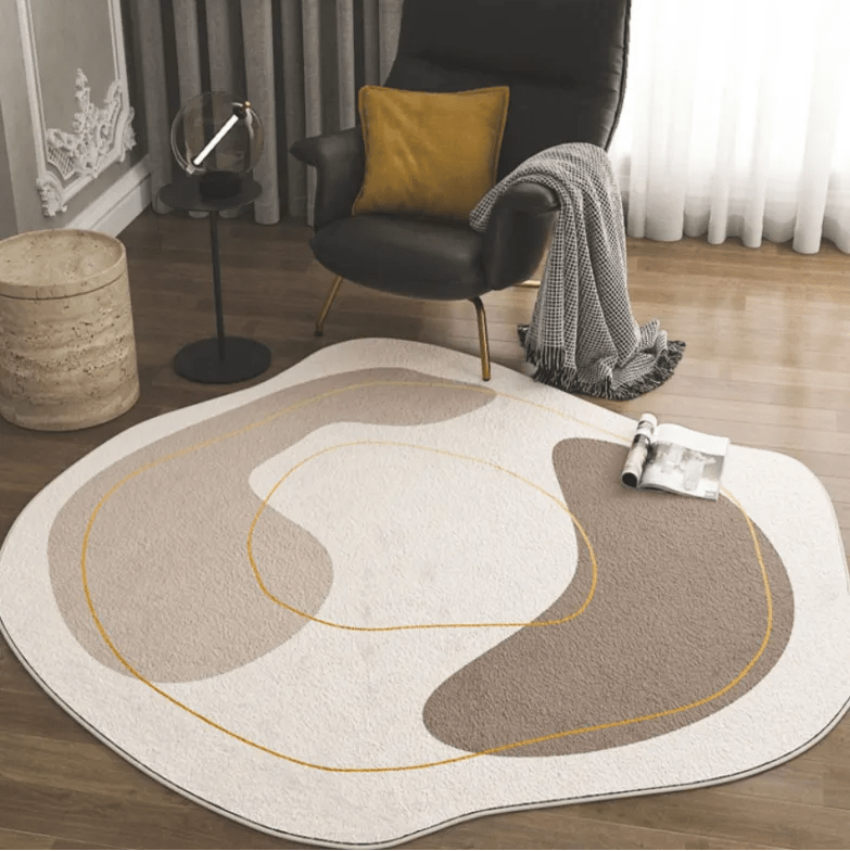 Chic Comfort Polyester Area Rug with Elegant Geometric Design