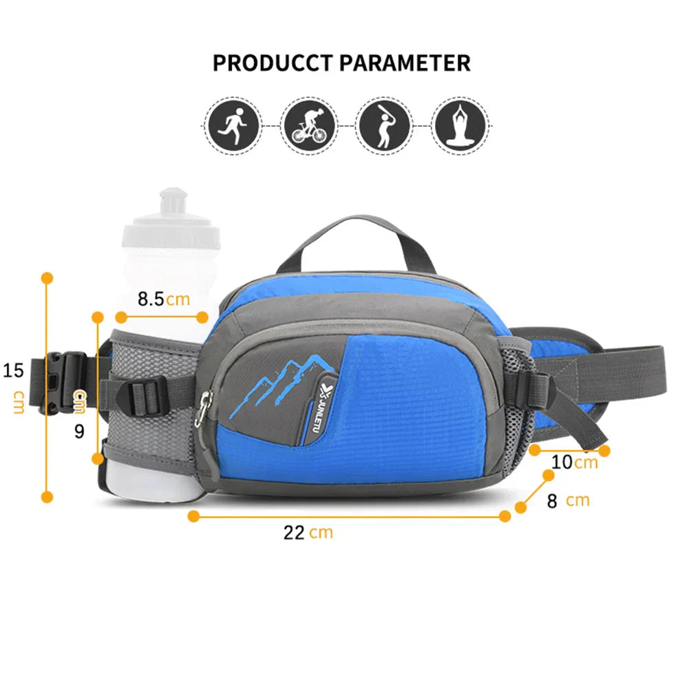 Sport Hip Bag with Adjustable Water Bottle Holder for Active Use