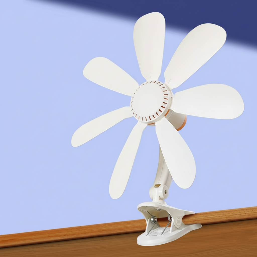 Compact Clip-On Fan for Desk – Quiet Operation Ideal for Personal Use