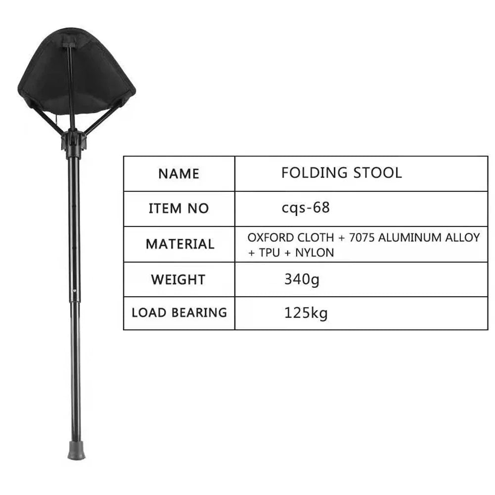 Lightweight Adjustable Height Camping Stool – Portable Folding Chair for Outdoors