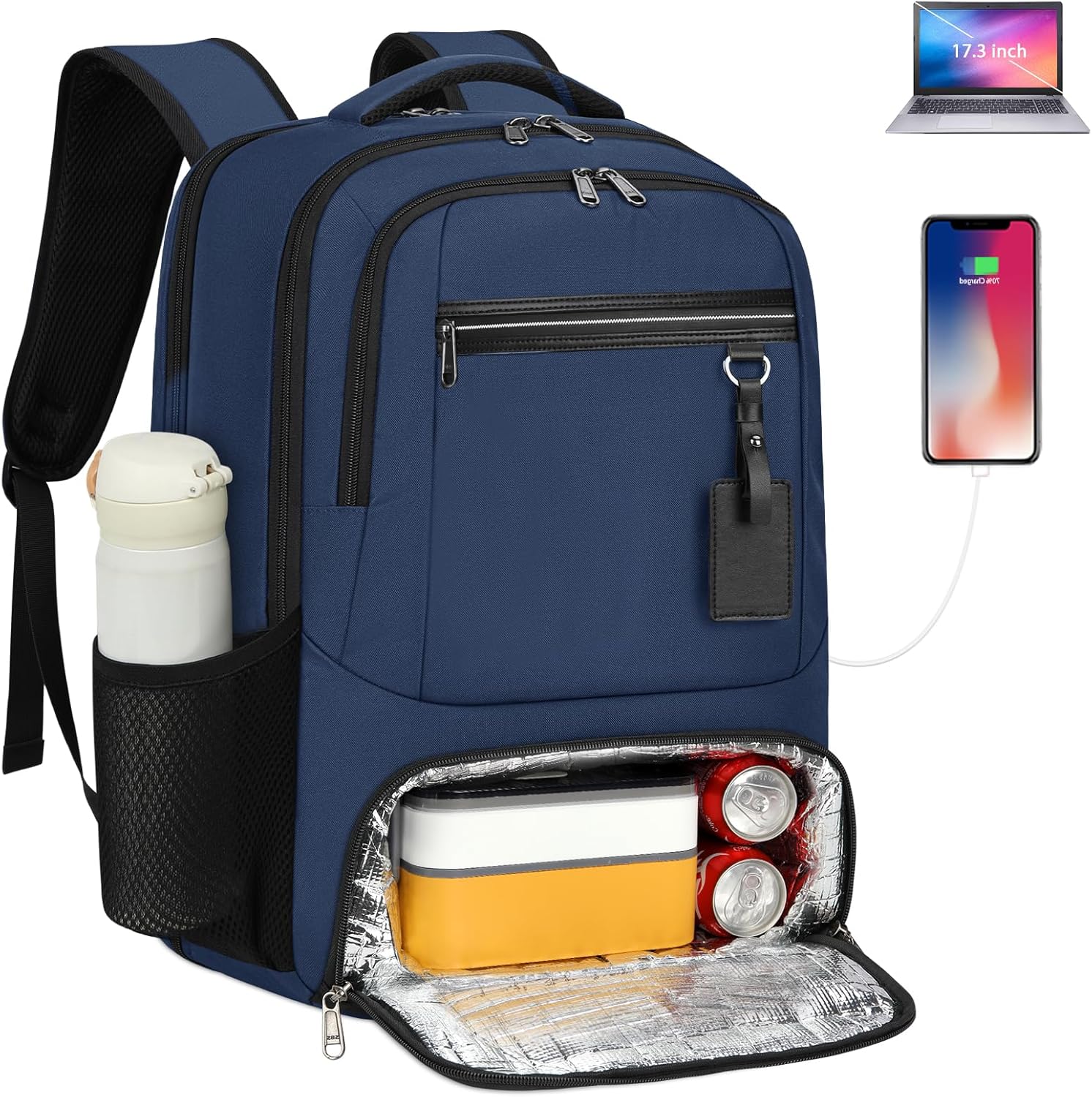 Waterproof Backpack for Laptops and Lunch with USB Charging – Ideal for Travel and Work