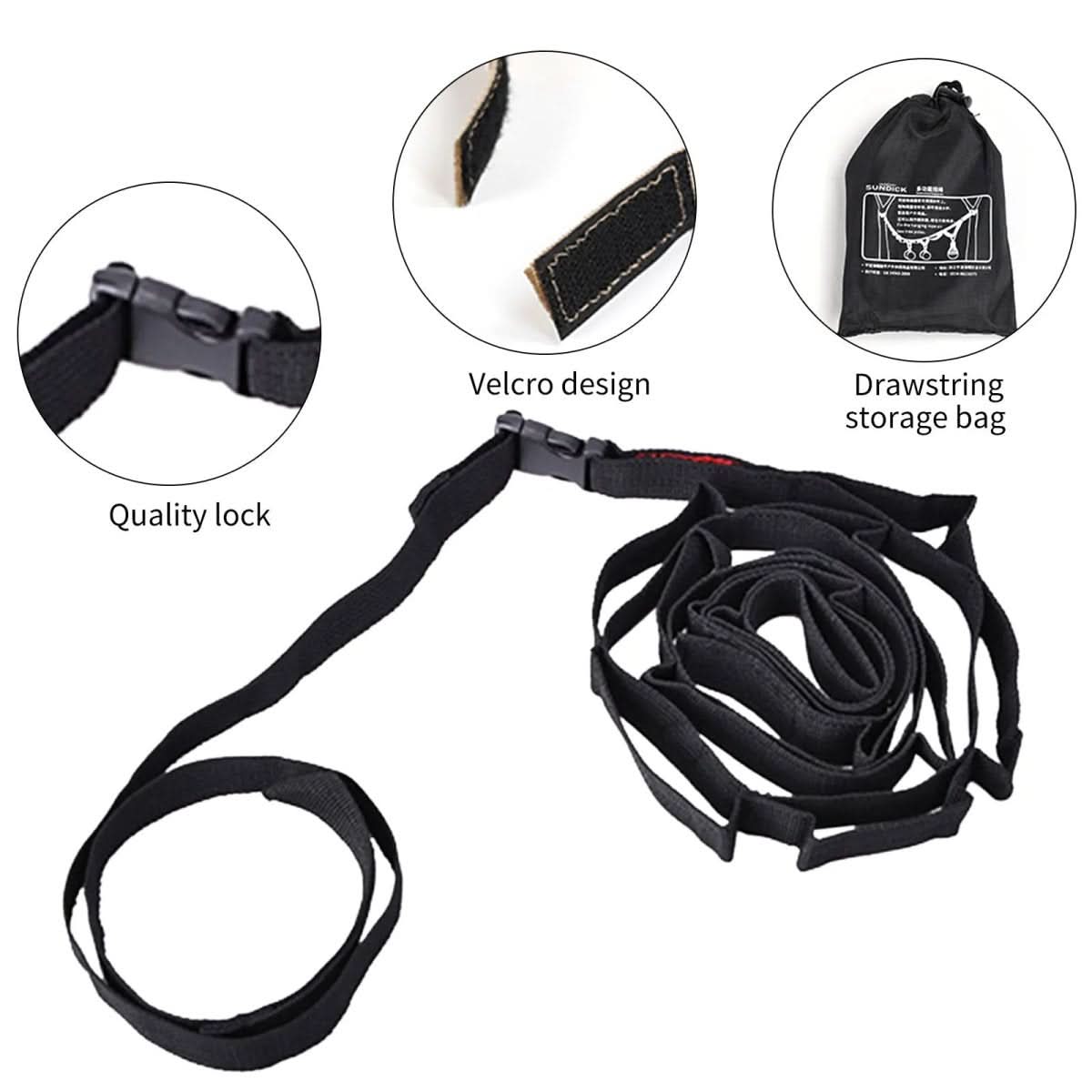 Adjustable Length Outdoor Hanging Rope for Camping and Hiking