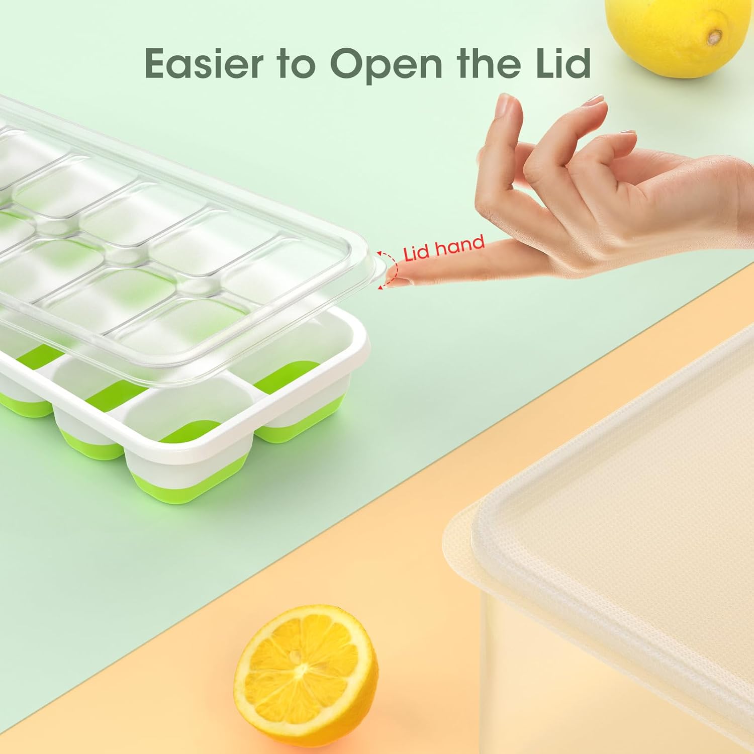 Stackable Silicone Ice Cube Molds with Storage Bin for Easy Ice Creation