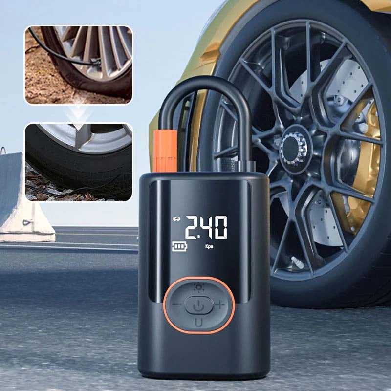 Portable Air Inflator for Cars, Bikes, and Balls – LCD Display & LED Light