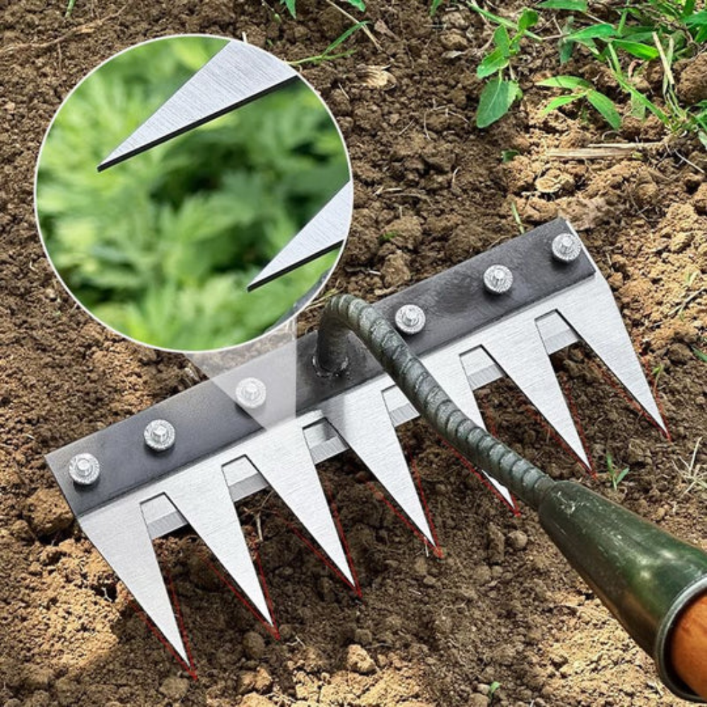 Garden and Yard Maintenance Adjustable Rake for Leaves