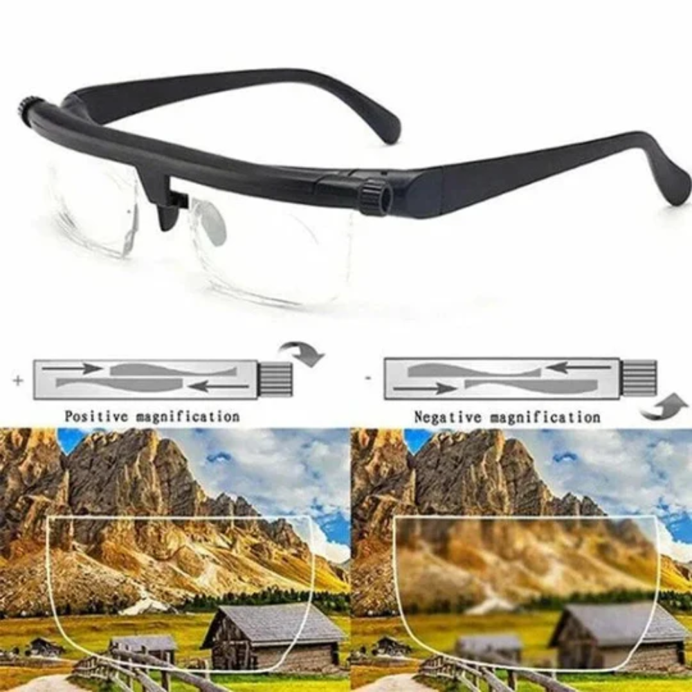 Focus-Adjustable Reading Glasses for Close and Far Vision