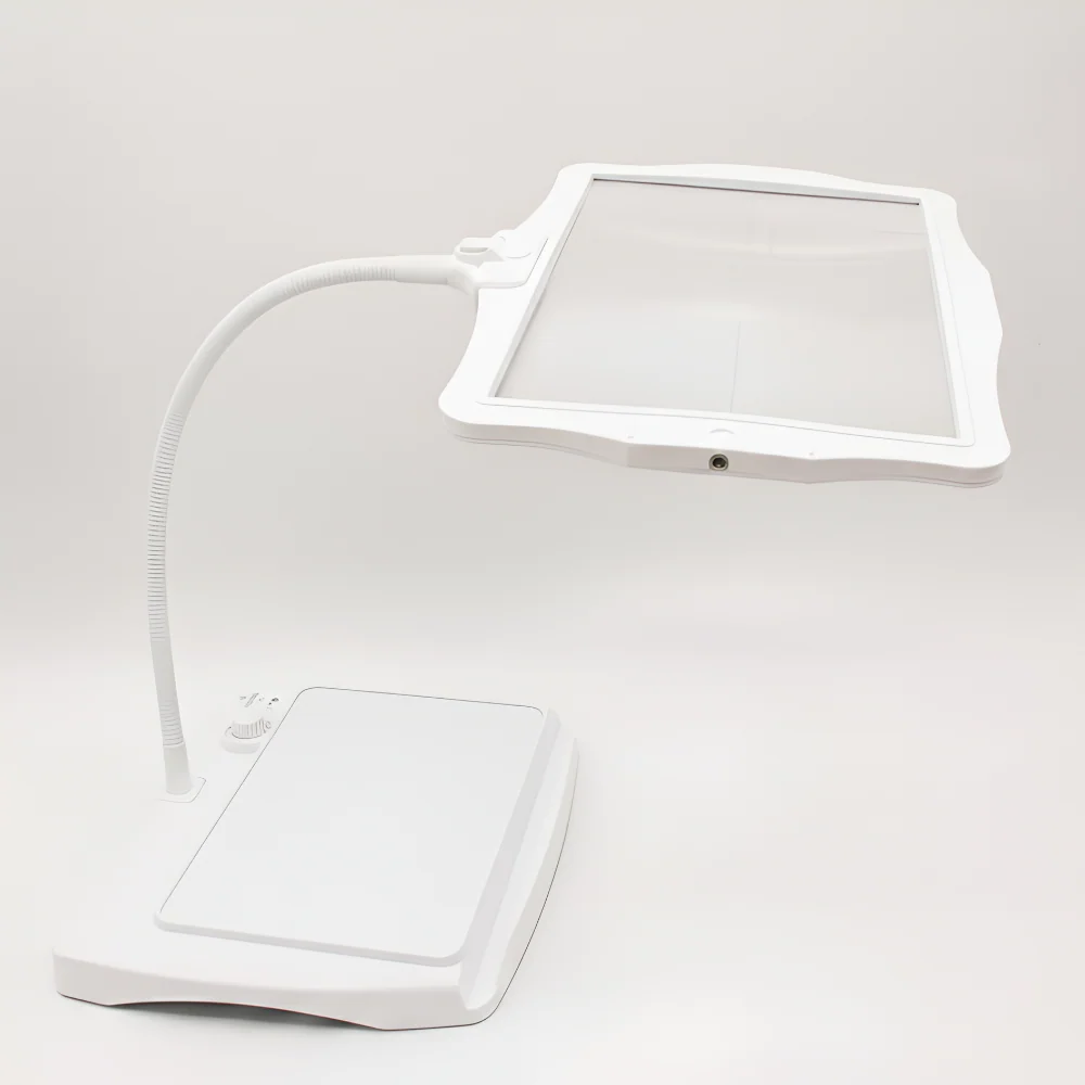Magnifying Lens Desk Lamp with Adjustable Brightness for Reading