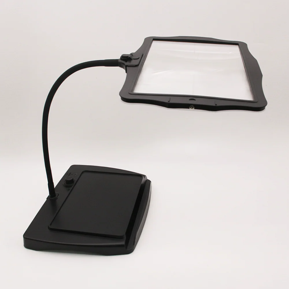 Magnifying Lens Desk Lamp with Adjustable Brightness for Reading