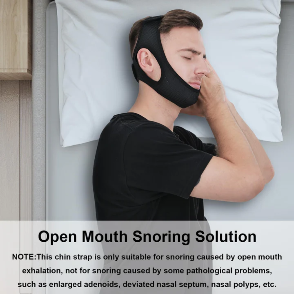Chin Strap for Adjustable Comfort During Sleep and Snoring Relief