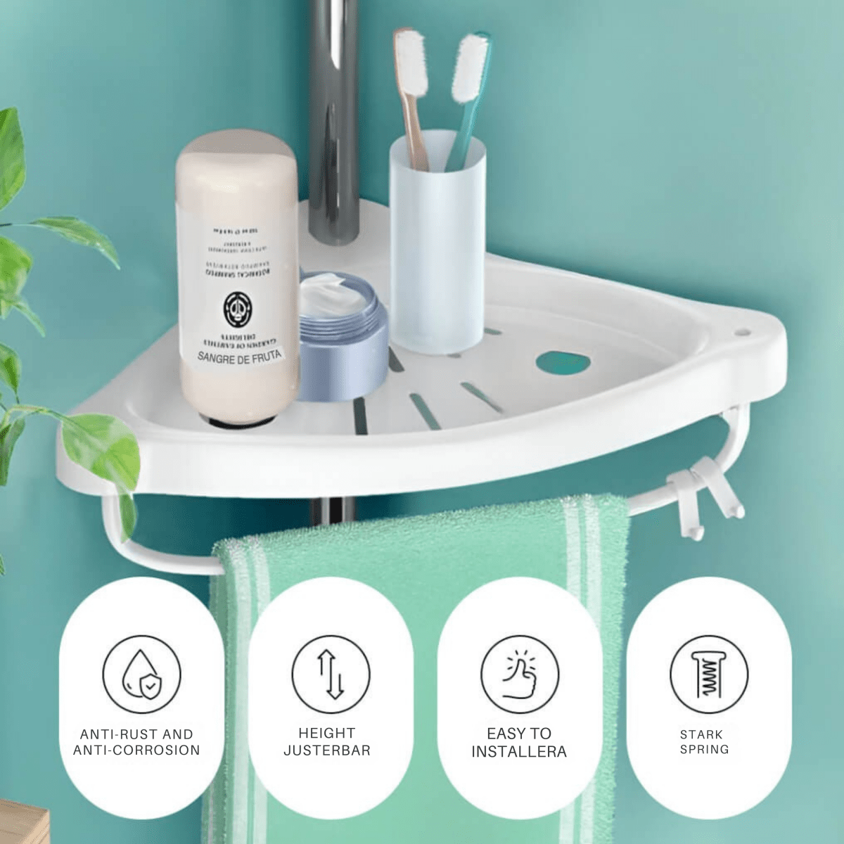 AquaRise Adjustable Shower Organizer with Waterproof Design