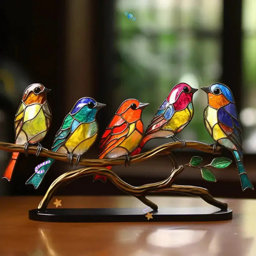 Nature-Inspired Bird Window Art – Cheerful Sunlight Reflection Decor