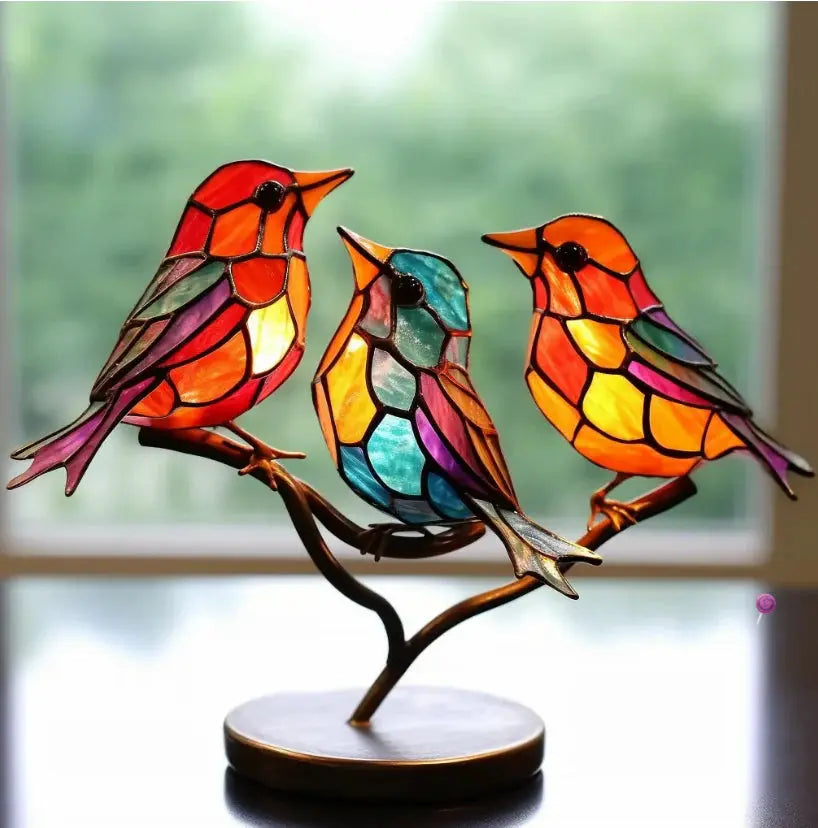 Nature-Inspired Bird Window Art – Cheerful Sunlight Reflection Decor