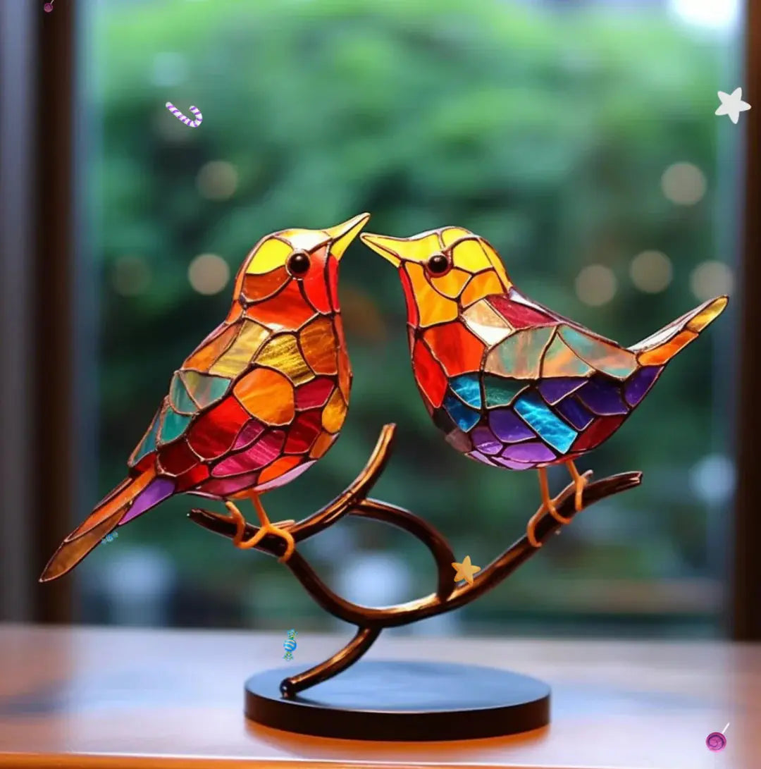 Nature-Inspired Bird Window Art – Cheerful Sunlight Reflection Decor