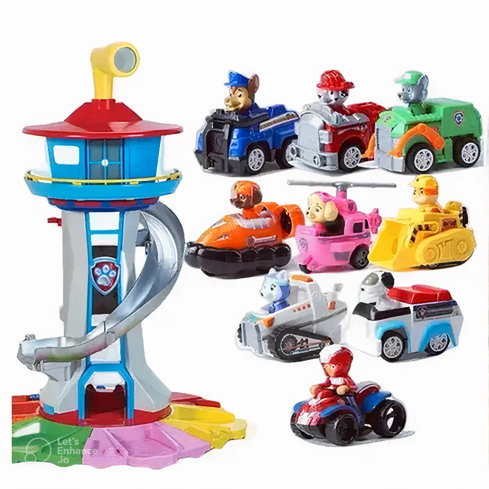 Outdoor Playset with Multi-Level Slide and Lookout Station for Fun Activities