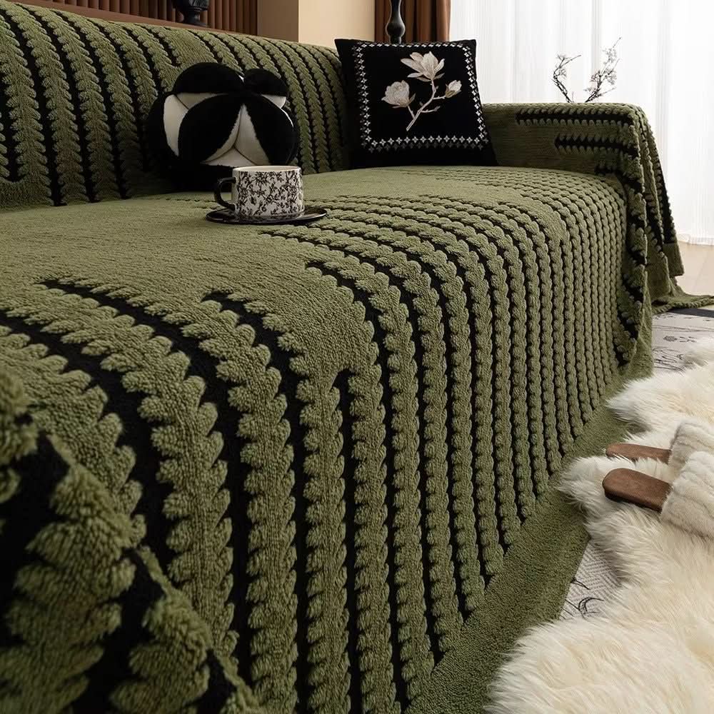 CozyNest Soft Sofa Protector with Secure Grip Backing