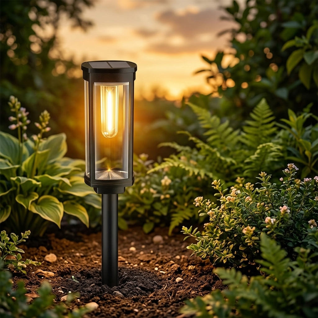 Elegant Lantern Design Solar Pathway Lights with Filament LED Bulb