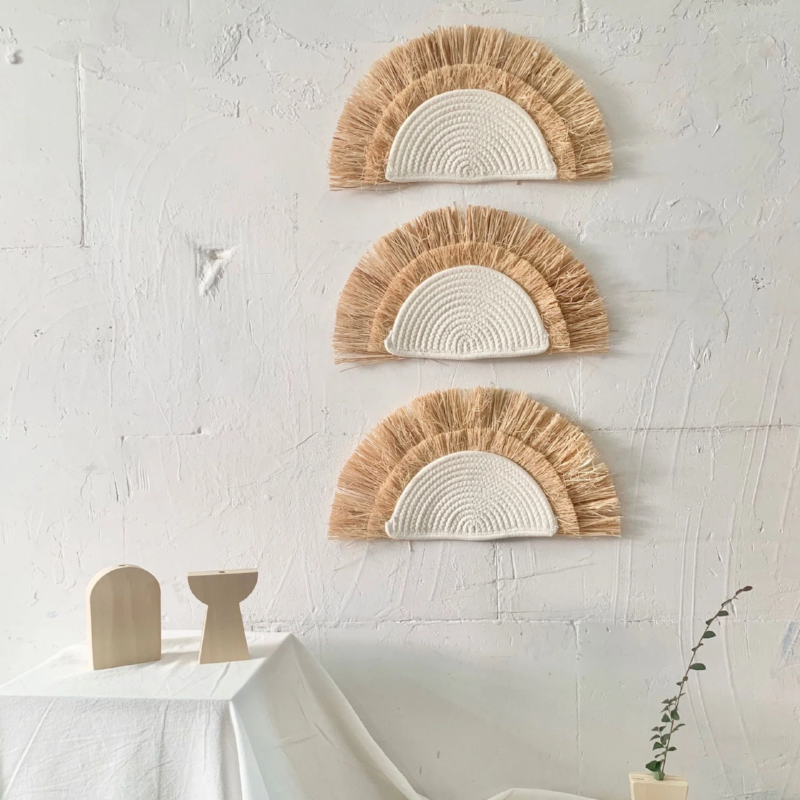Charming Sun and Moon Wall Decor in Natural Tones