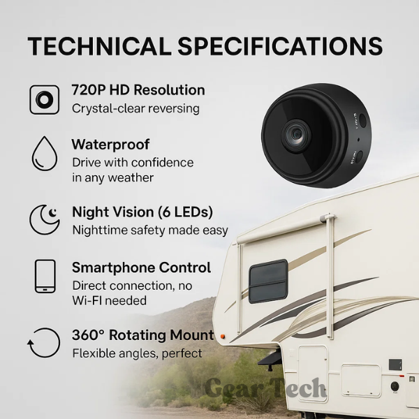 Wireless Backup Camera for Safe Reversing - Night Vision & Waterproof