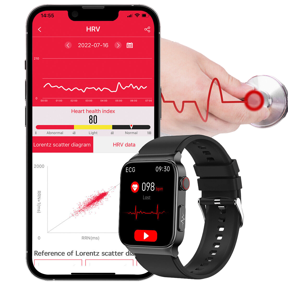 Health Monitoring Smartwatch with ECG and Blood Glucose Tracking