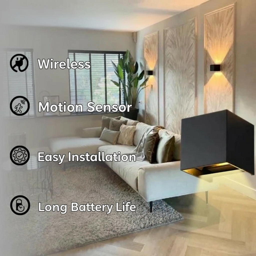 Smart Cube LED Wall Light with Motion Detection