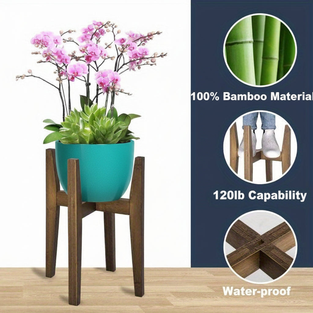 Versatile Adjustable Plant Stand with Elegant Marble Top