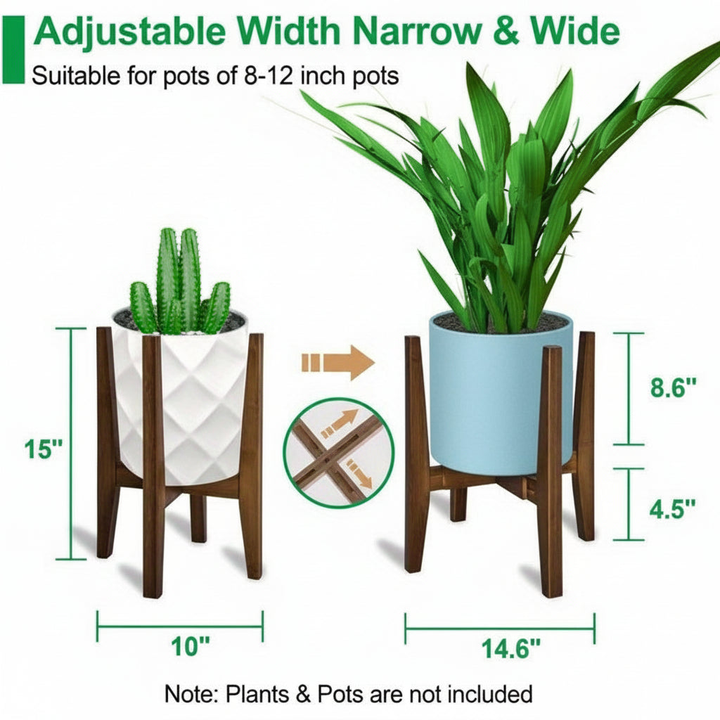 Versatile Adjustable Plant Stand with Elegant Marble Top