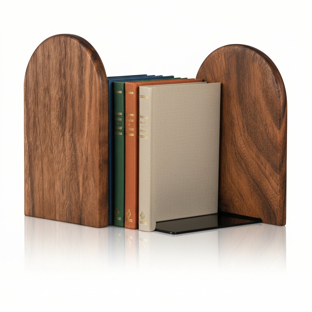 Elegant Walnut Wood Book Supports for Ultimate Desk Organization