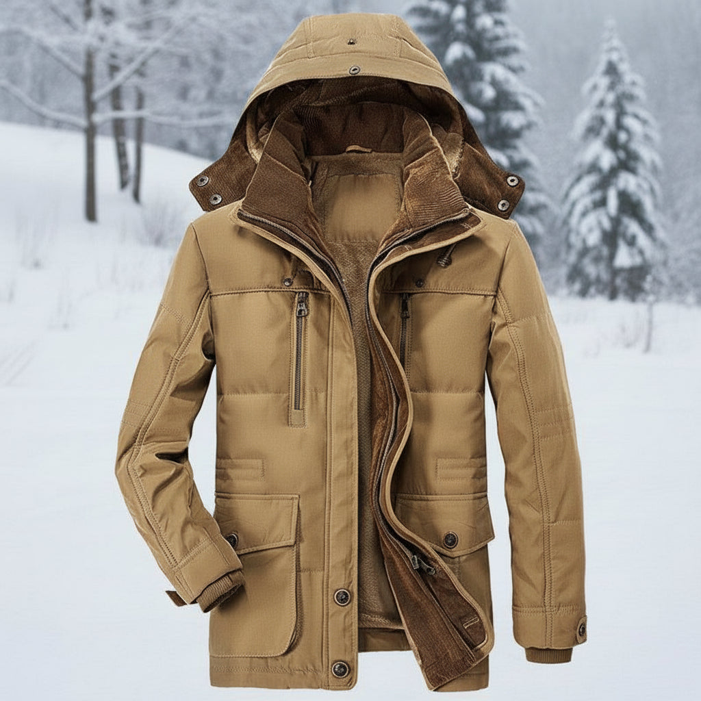 Men's Insulated Hooded Parka for Ultimate Cold Protection