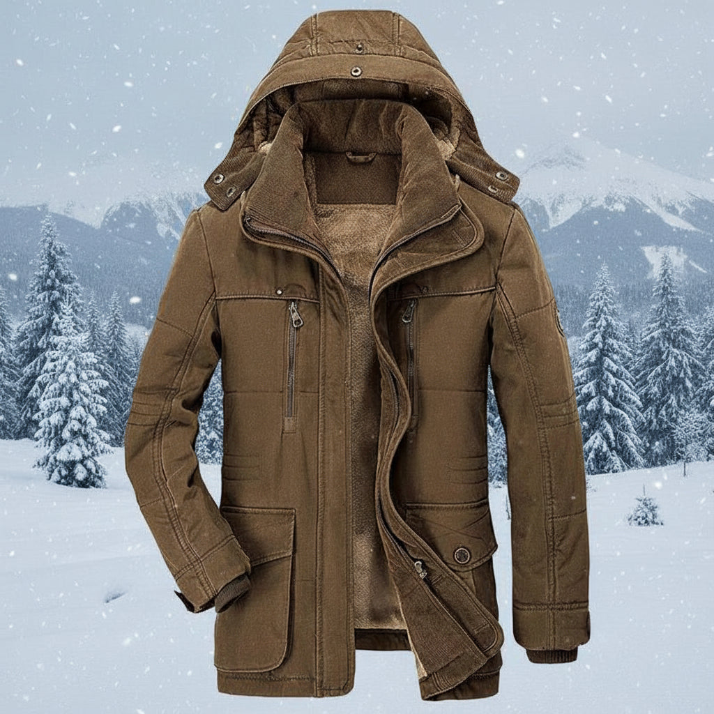 Men's Insulated Hooded Parka for Ultimate Cold Protection