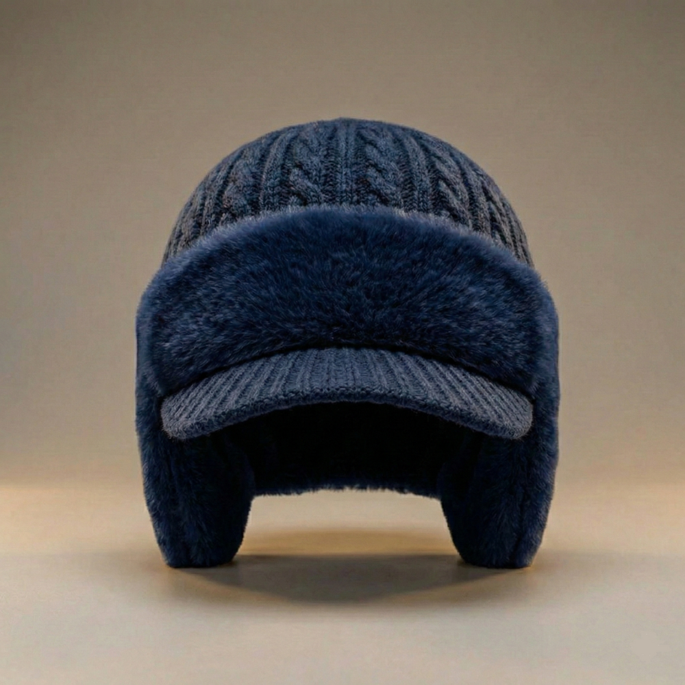 Cozy Outdoor Knit Cap with Ear Flaps for Cold Weather Comfort