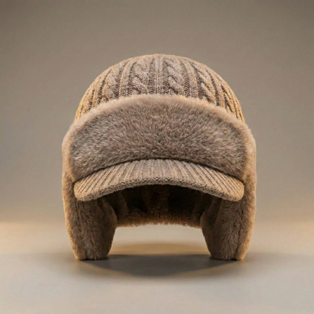 Cozy Outdoor Knit Cap with Ear Flaps for Cold Weather Comfort