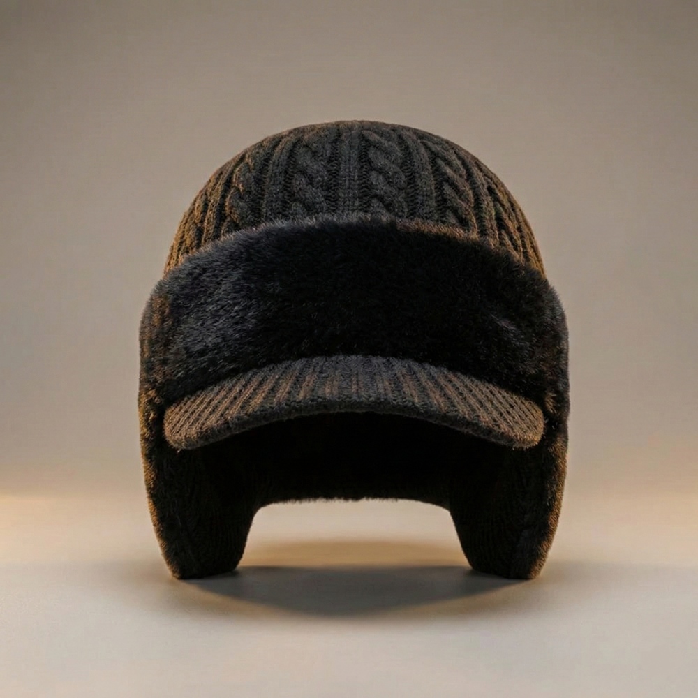 Cozy Outdoor Knit Cap with Ear Flaps for Cold Weather Comfort