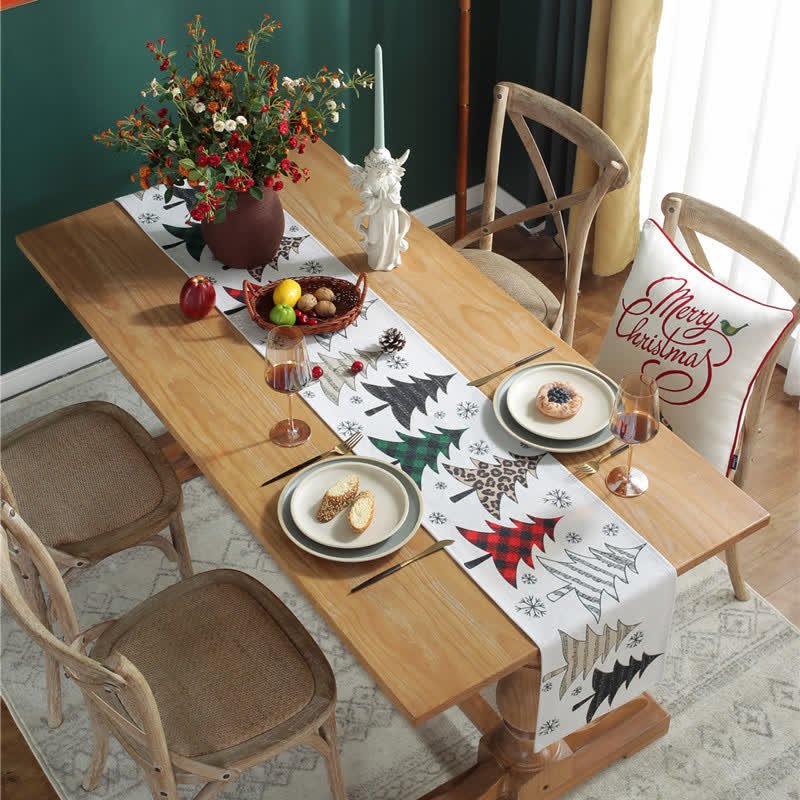 Festive Holiday Table Runner with Elegant Design