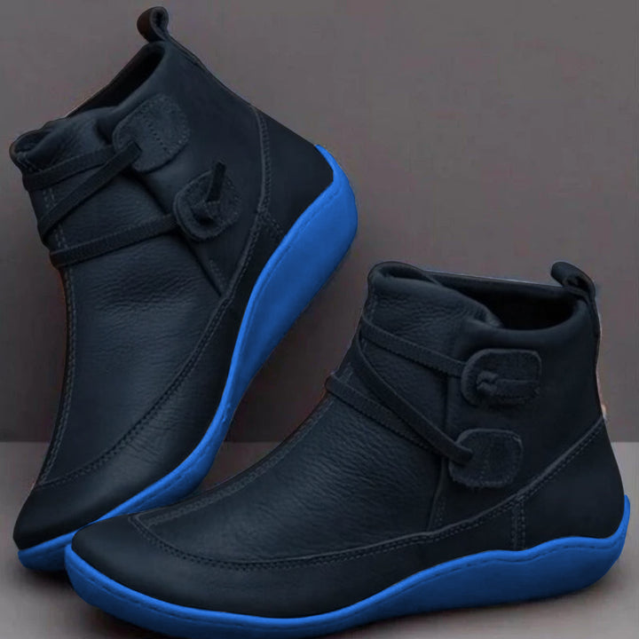 Orthopedic Boots | Waterproof Brown Leather | Dual Strap Closure | Comfortable Support