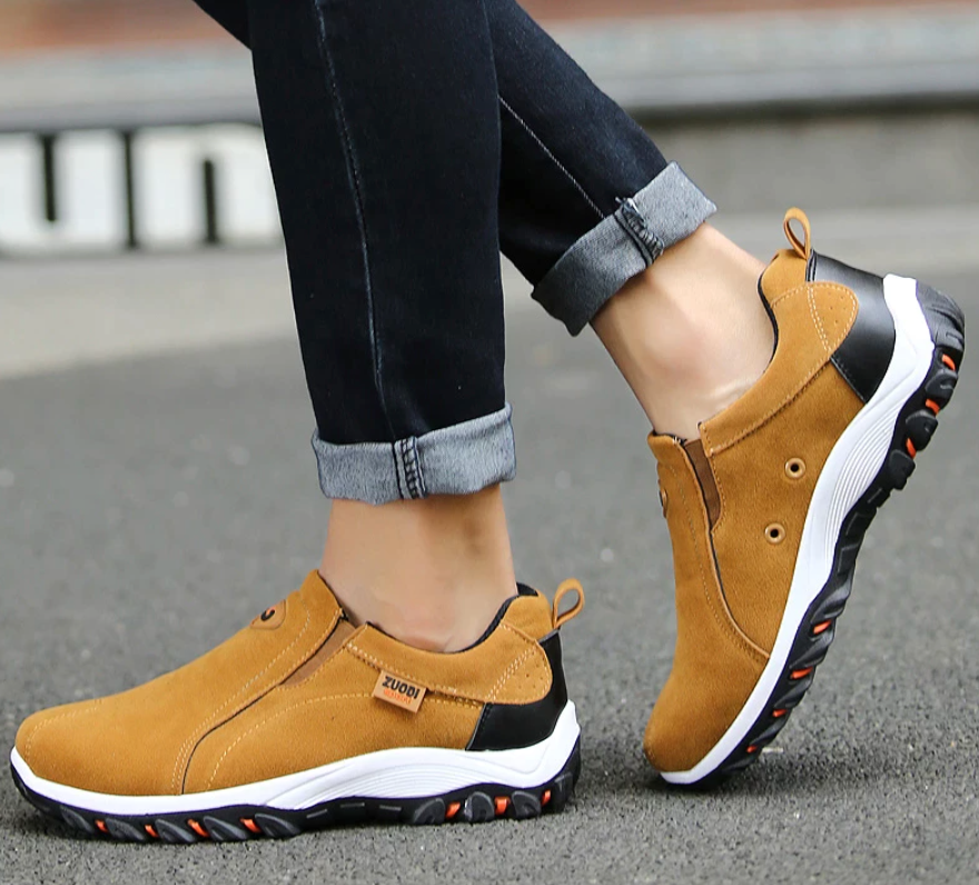 Men's Orthopedic Hiking Shoes | Slip-On Lightweight Design | Breathable Material & Arch Support | Slip-Resistant Rubber Sole