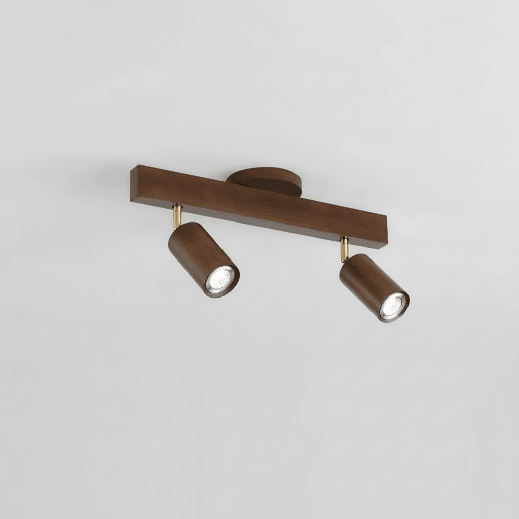 LuxeGlow Adjustable Solid Wood LED Ceiling Light Fixture