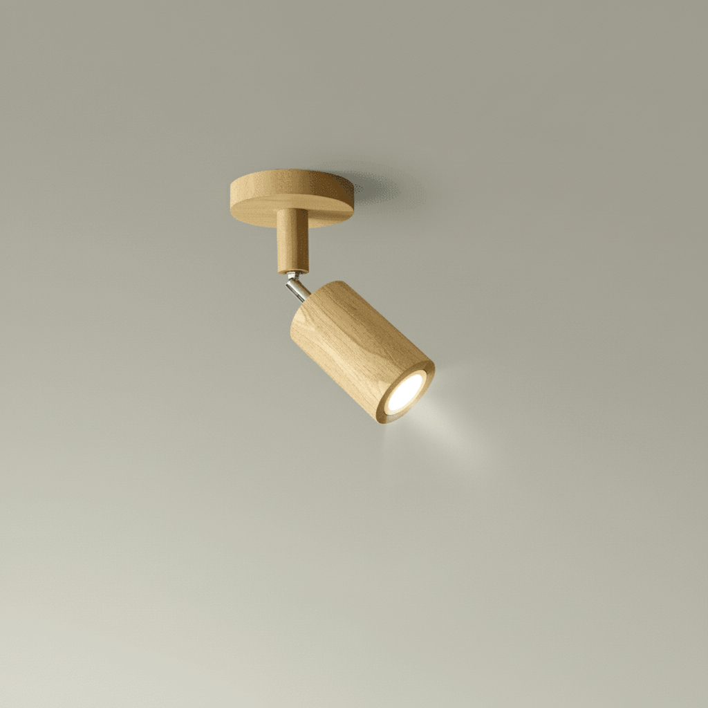 LuxeGlow Adjustable Solid Wood LED Ceiling Light Fixture