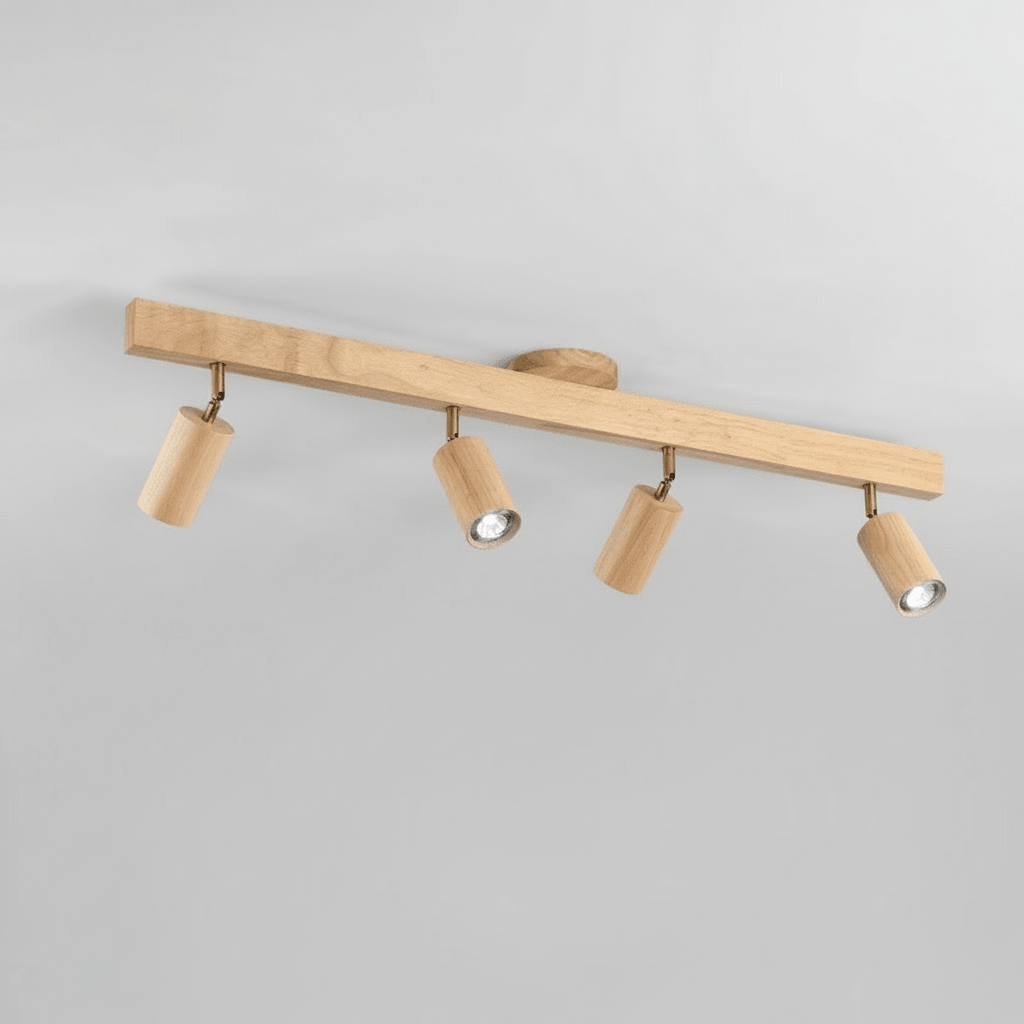 LuxeGlow Adjustable Solid Wood LED Ceiling Light Fixture