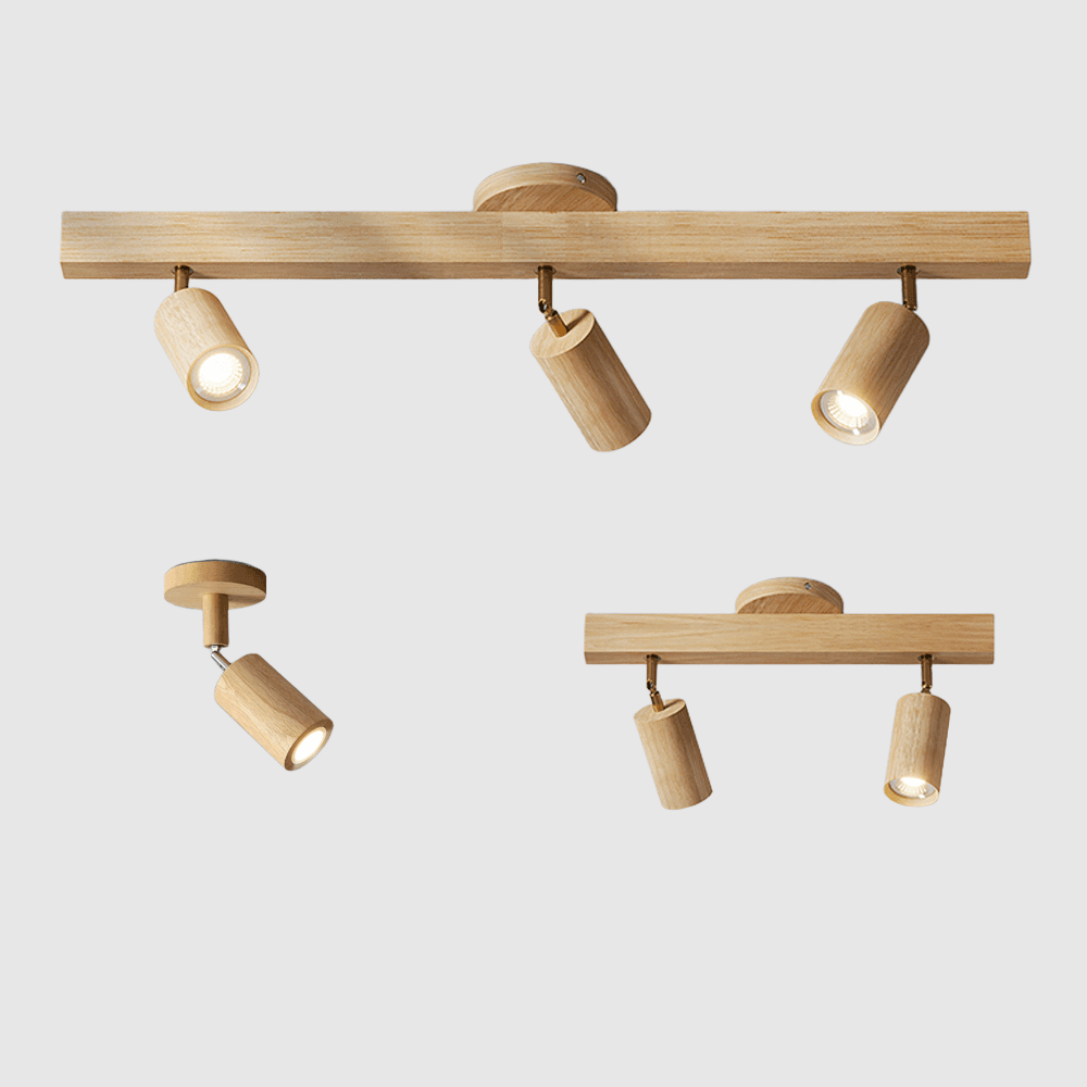 LuxeGlow Adjustable Solid Wood LED Ceiling Light Fixture