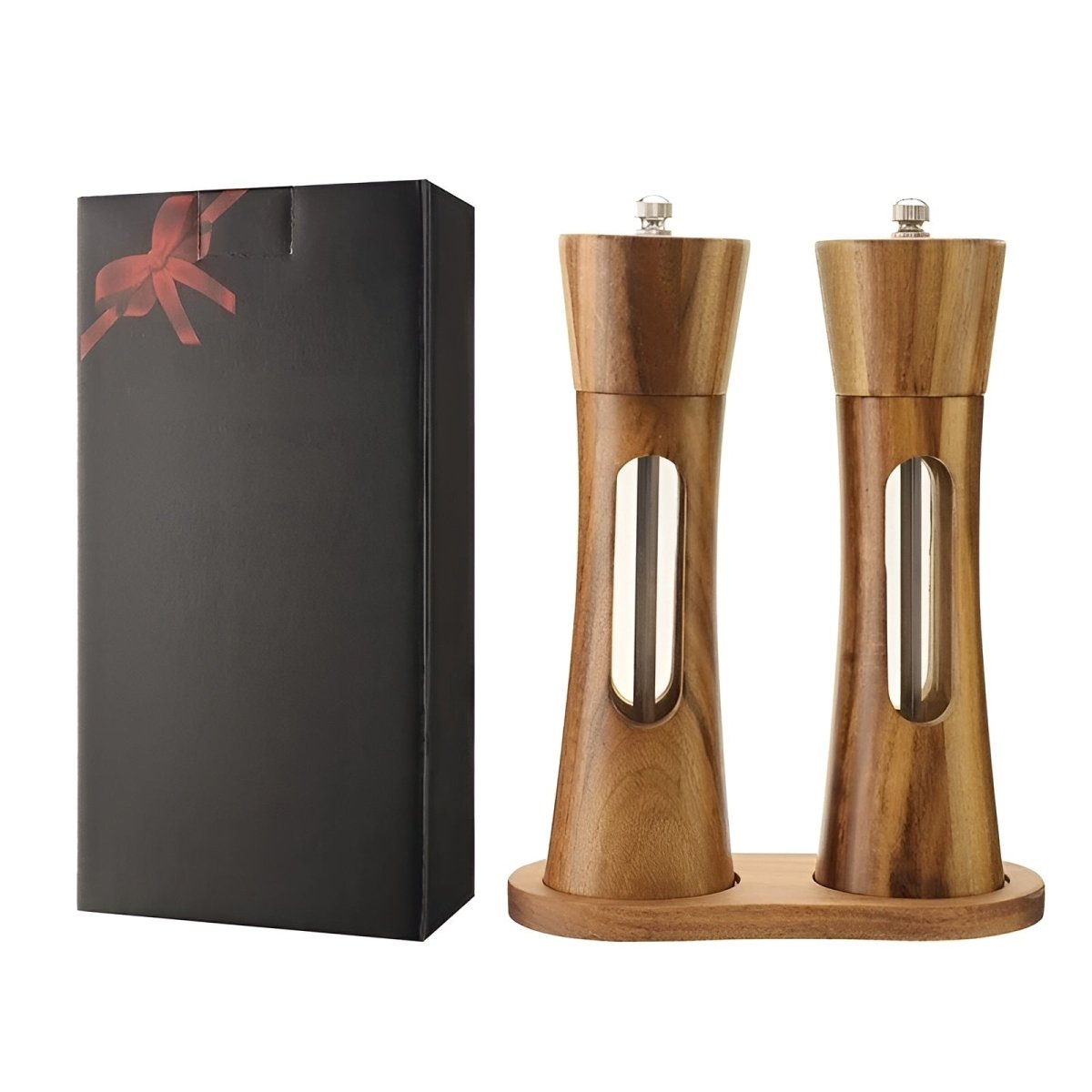 RusticCraft Adjustable Salt and Pepper Mills for Perfect Seasoning