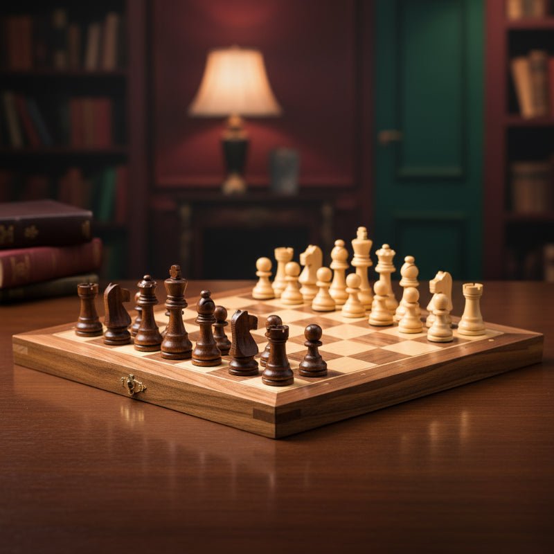Compact Magnetic Chess Set for Travel and Play Anywhere