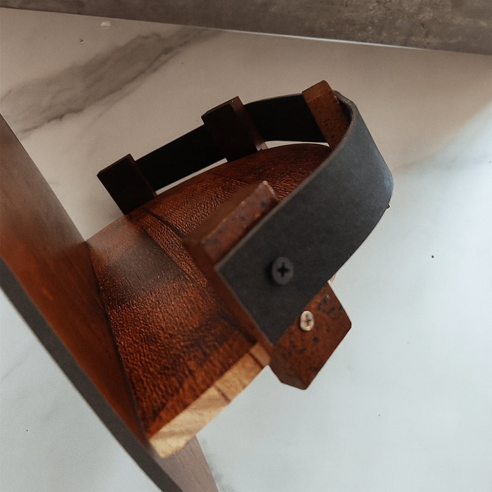 Rustic Round Wall-Mounted Timber Shelf for Display